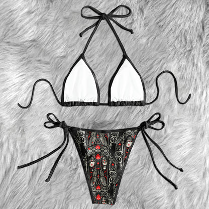 Gothic Love Spell Skull Micro Triangle Bikini Swimsuit