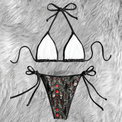 Gothic Love Spell Skull Micro Triangle Bikini Swimsuit