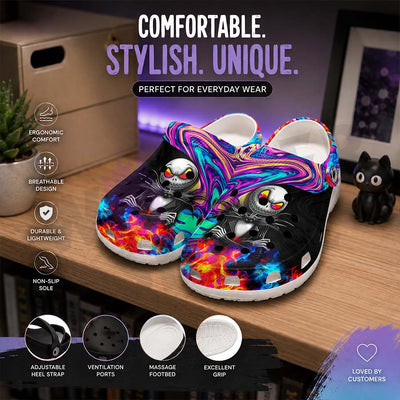 Wonder Skull Lightweight Clog Sandals are designed for all-day comfort. Featuring breathable ventilation holes, a cushioned footbed, and a pivoting heel strap, these versatile unisex clogs are perfect for use at home, outdoors, or at work — whatever your profession may be.