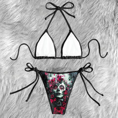 Skull Gothic Rose Micro Triangle Bikini Swimsuit - Wonder Skull