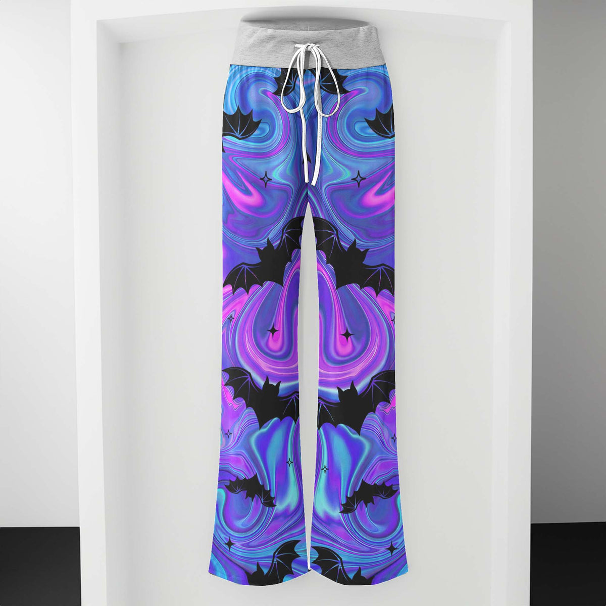 Pastel Goth Swirling Night Women's High-waisted Wide Leg Pants