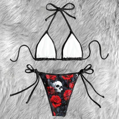 Bloody Romance Skull Aesthetic Micro Triangle Bikini Swimsuit