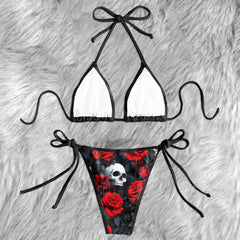 Bloody Romance Skull Aesthetic Micro Triangle Bikini Swimsuit