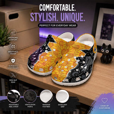 Wonder Skull Lightweight Clog Sandals are designed for all-day comfort. Featuring breathable ventilation holes, a cushioned footbed, and a pivoting heel strap, these versatile unisex clogs are perfect for use at home, outdoors, or at work — whatever your profession may be.