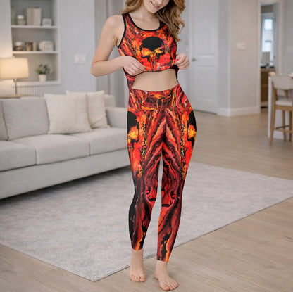Molten Rage Scarlet Skull Tanktop and Leggings