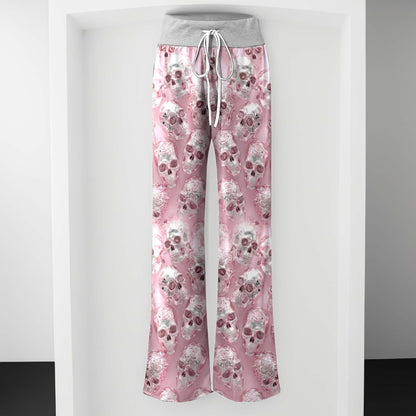 Neon Skull Mosaic Chrome Women's High-waisted Wide Leg Pants