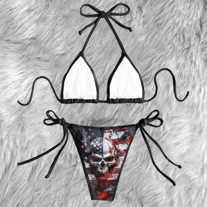 Scary Skull Flag Micro Triangle Bikini Swimsuit - Wonder Skull