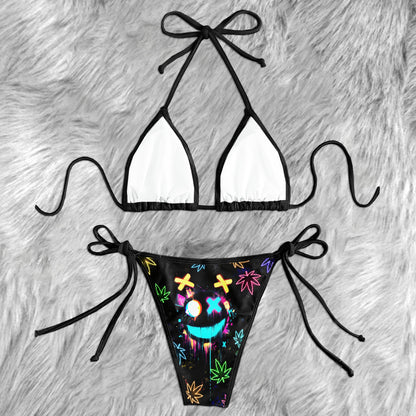 Electric Dream Haze Skull Micro Triangle Bikini Swimsuit