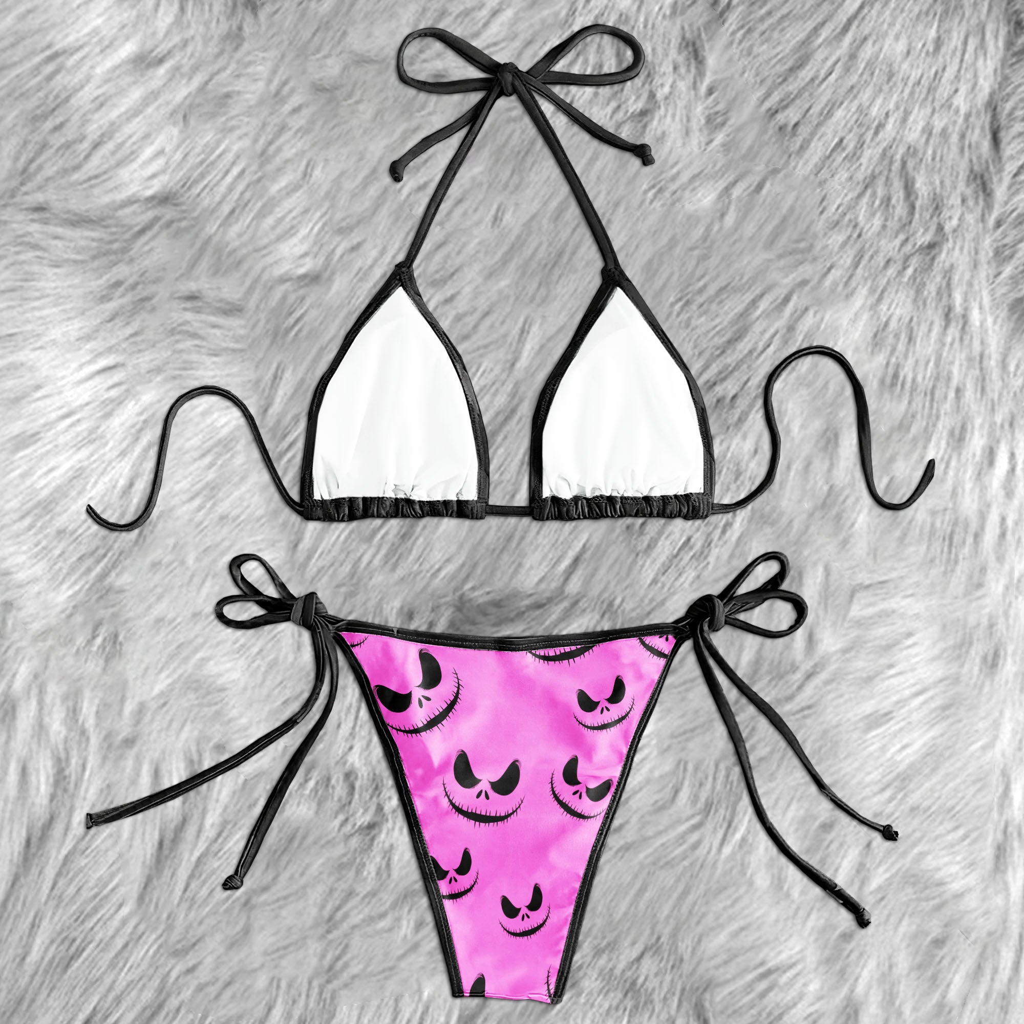 Bubblegum Bats & Grins Micro Triangle Bikini Swimsuit