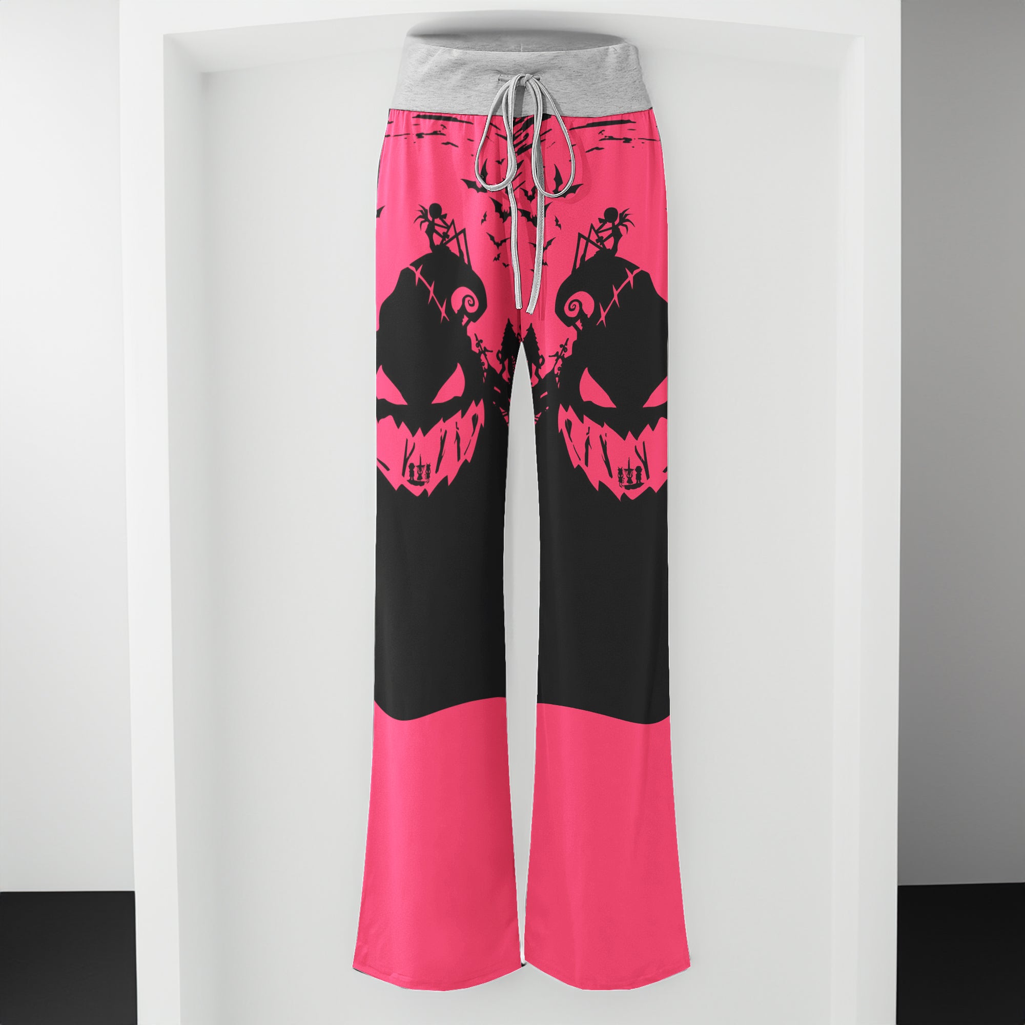 Pink Night Art Women's High-waisted Wide Leg Pants