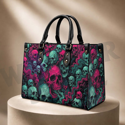 Wonder Skull structured tote bag solves the "I can't find anything in my bag" problem. The roomy interior fits your tablet, phone, wallet, water bottle, umbrella, and cosmetics — without the overstuffed look. Multiple interior pockets keep everything organized, so you're never digging around at checkout. Reinforced rivet corners and quality metal hardware ensure the bag holds up to daily use. Whether you're heading to work, running errands, or catching a flight, this tote keeps you looking put-together.