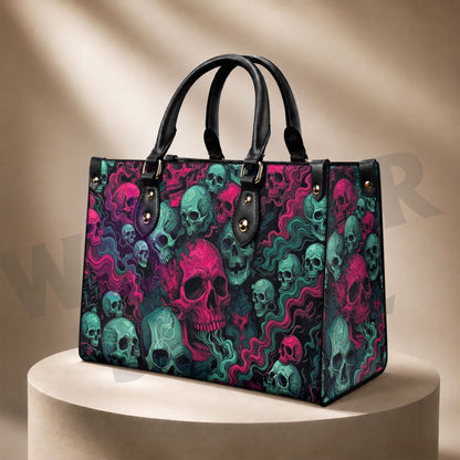 Wonder Skull structured tote bag solves the "I can't find anything in my bag" problem. The roomy interior fits your tablet, phone, wallet, water bottle, umbrella, and cosmetics — without the overstuffed look. Multiple interior pockets keep everything organized, so you're never digging around at checkout. Reinforced rivet corners and quality metal hardware ensure the bag holds up to daily use. Whether you're heading to work, running errands, or catching a flight, this tote keeps you looking put-together.