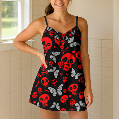 Gothic Doodle Seamless Short Cami Dress