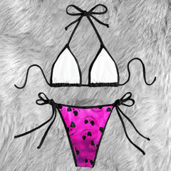 Gothic Neon Pink Phantom Micro Triangle Bikini Swimsuit