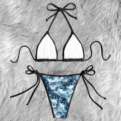 Frozen Roses & Silent Skulls Micro Triangle Bikini Swimsuit