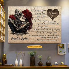 To Do Life - Custom Personalized Names Gothic Skull And Roses Canvas