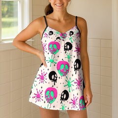 Pastel Goth Splatter Fusion Short Cami Dress