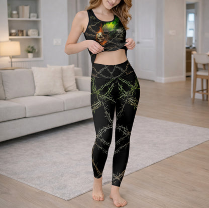Barbed Skulls Art Tanktop and Leggings