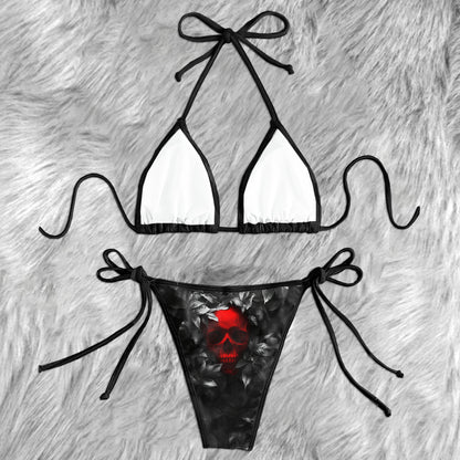 Scarlet Shadow Red Skull Micro Triangle Bikini Swimsuit