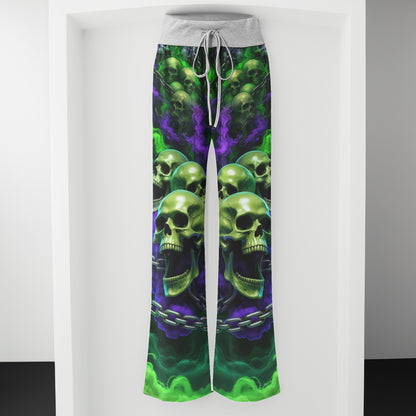 Soulbound Smoke Skull Women's High-waisted Wide Leg Pants