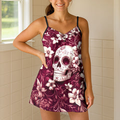 Patel Skull Flower Short Cami Dress