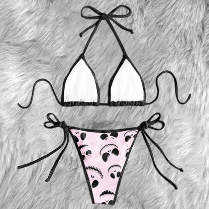 Gothic Giggles Pattern Micro Triangle Bikini Swimsuit