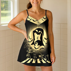 Shadow Skeleton Devotion Short Cami Dressess