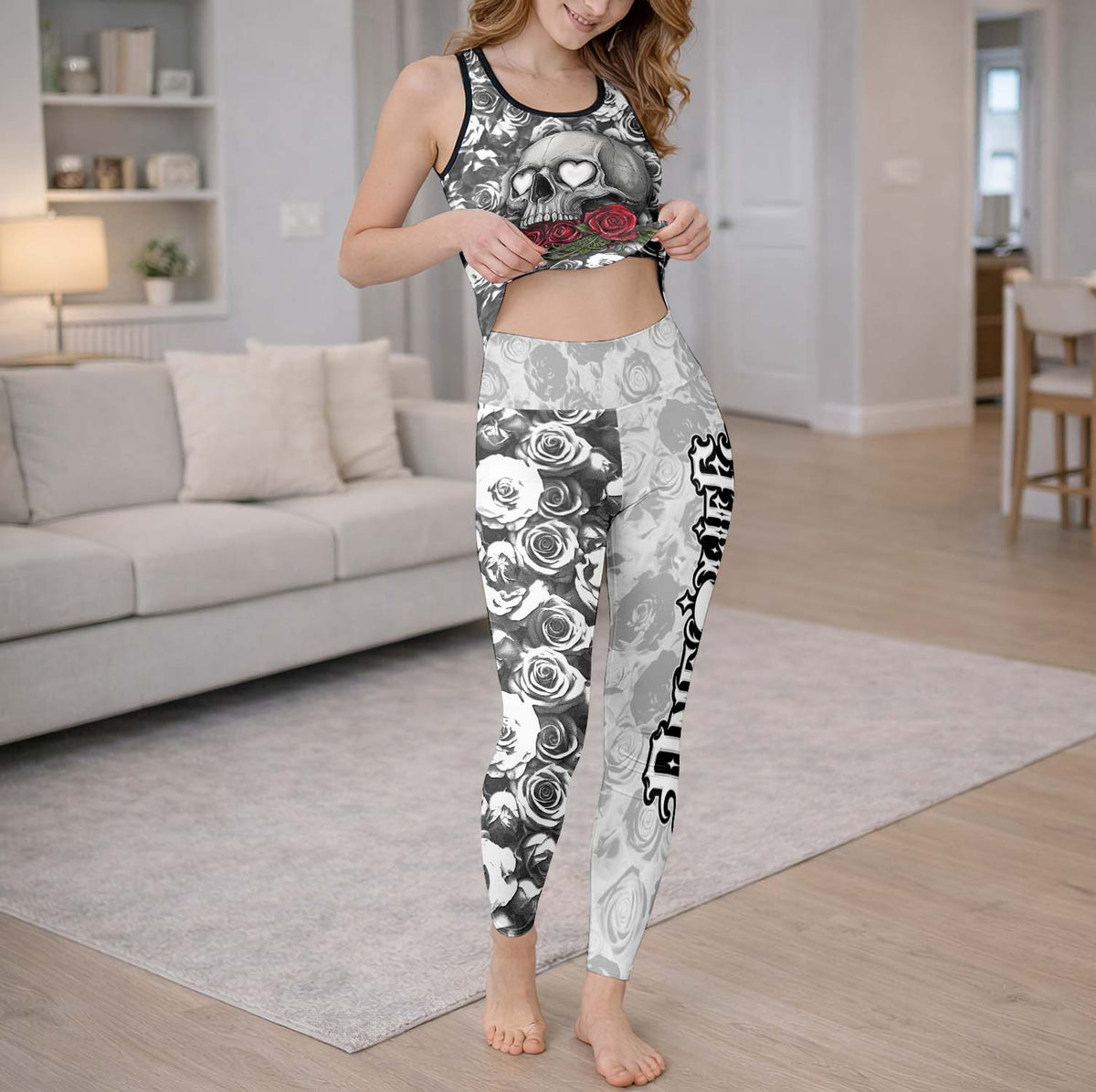 Gothic Skull Love Lock Tanktop and Legging