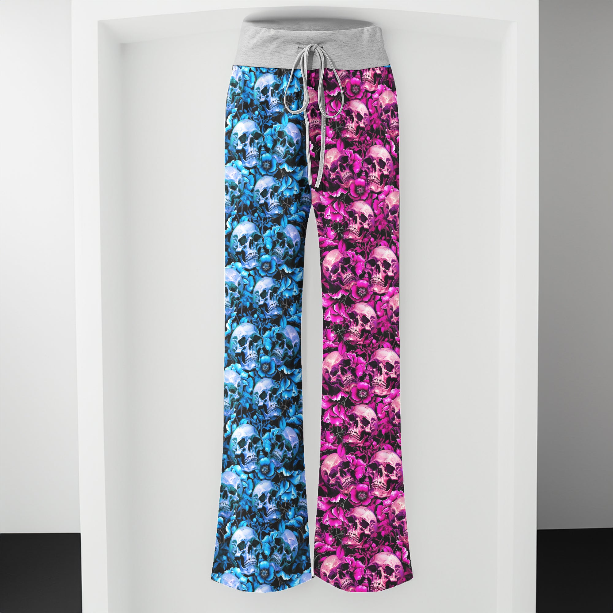 Neon Phantasm Skull Garden Women's High-waisted Wide Leg Pants