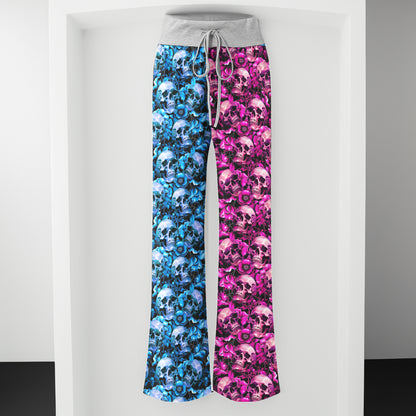 Neon Phantasm Skull Garden Women's High-waisted Wide Leg Pants