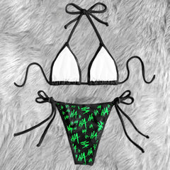 Funny Devil Emo Skull Micro Triangle Bikini Swimsuit - Wonder Skull