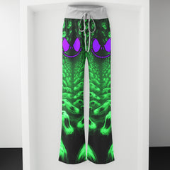 Infinite Neon Skull Art Women's High-waisted Wide Leg Pants