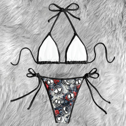 Haunted Bloom Seamless Pattern Micro Triangle Bikini Swimsuit