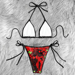 Neon Butterfly Night Skull Micro Triangle Bikini Swimsuit