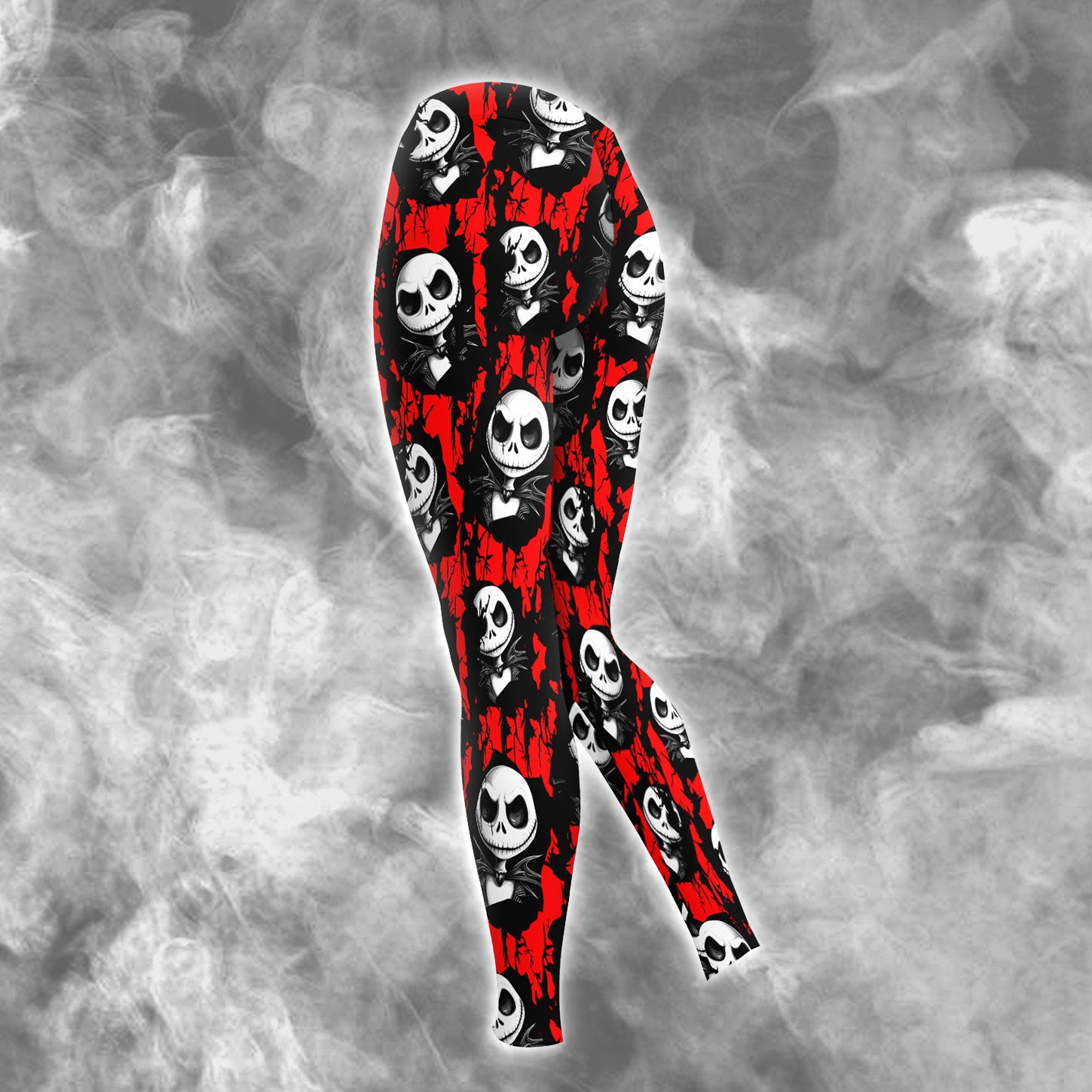 Red Nightmare Art Combo Hoodie and Leggings - Dark and edgy matching set with skull designs for a unique and stylish look