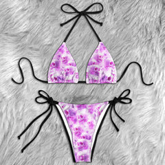 Pink Dream Skull Butterfly Micro Triangle Bikini Swimsuit