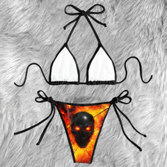 Inferno Chain Skull Art Micro Triangle Bikini Swimsuit