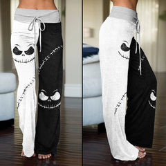 Halloween Scary Face Women's High-waisted Wide Leg Pants | Wonder Skull