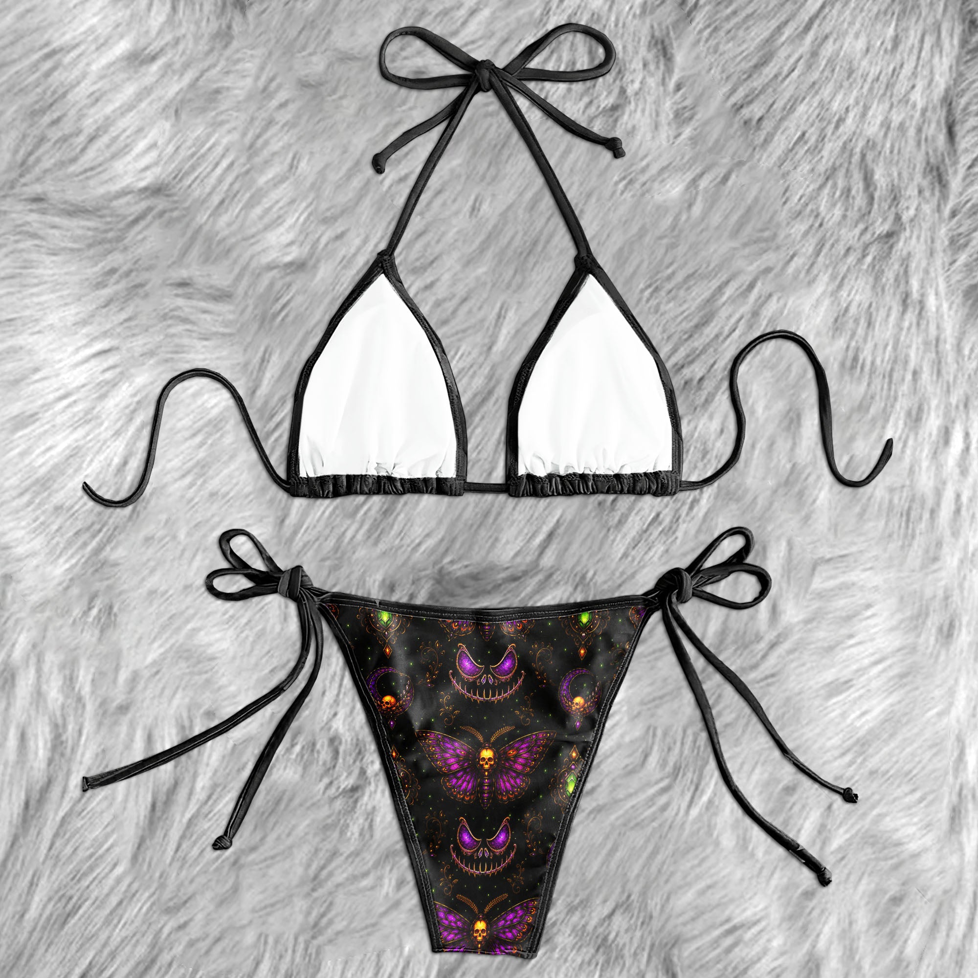 Celestial Skull Magic Pattern Micro Triangle Bikini Swimsuit