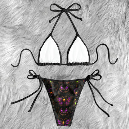 Celestial Skull Magic Pattern Micro Triangle Bikini Swimsuit