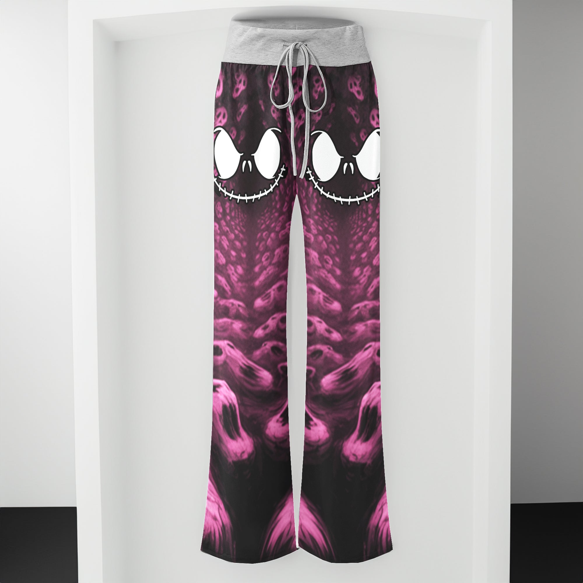 Infinite Pastel Skull Art Women's High-waisted Wide Leg Pants