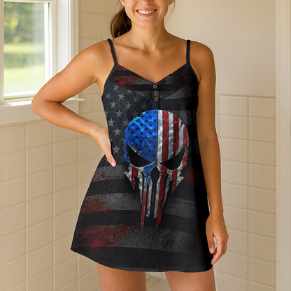 Dark Patriot Grunge Short Cami Dress