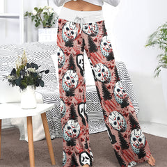 Blood Horror Theme Women's High-waisted Wide Leg Pants | Wonder Skull