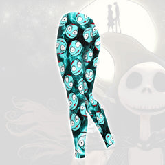 Cyan Thunder Nightmare Theme Combo Hoodie and Leggings - Dark and edgy matching set with skull designs for a unique and stylish look