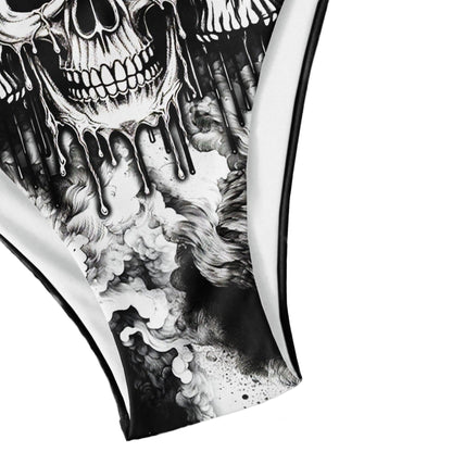 Vintage Grey Skull Micro Triangle Bikini Swimsuit - Wonder Skull