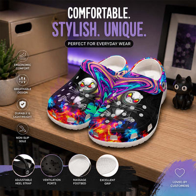 Wonder Skull Lightweight Clog Sandals are designed for all-day comfort. Featuring breathable ventilation holes, a cushioned footbed, and a pivoting heel strap, these versatile unisex clogs are perfect for use at home, outdoors, or at work — whatever your profession may be.