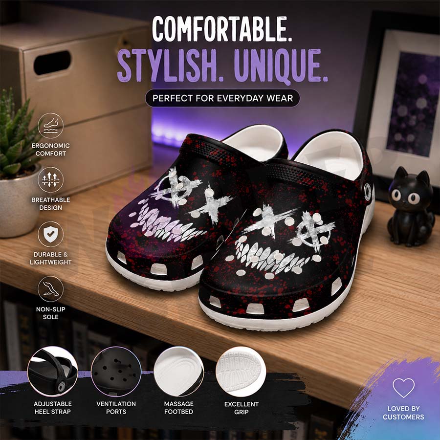 Wonder Skull Lightweight Clog Sandals are designed for all-day comfort. Featuring breathable ventilation holes, a cushioned footbed, and a pivoting heel strap, these versatile unisex clogs are perfect for use at home, outdoors, or at work — whatever your profession may be.