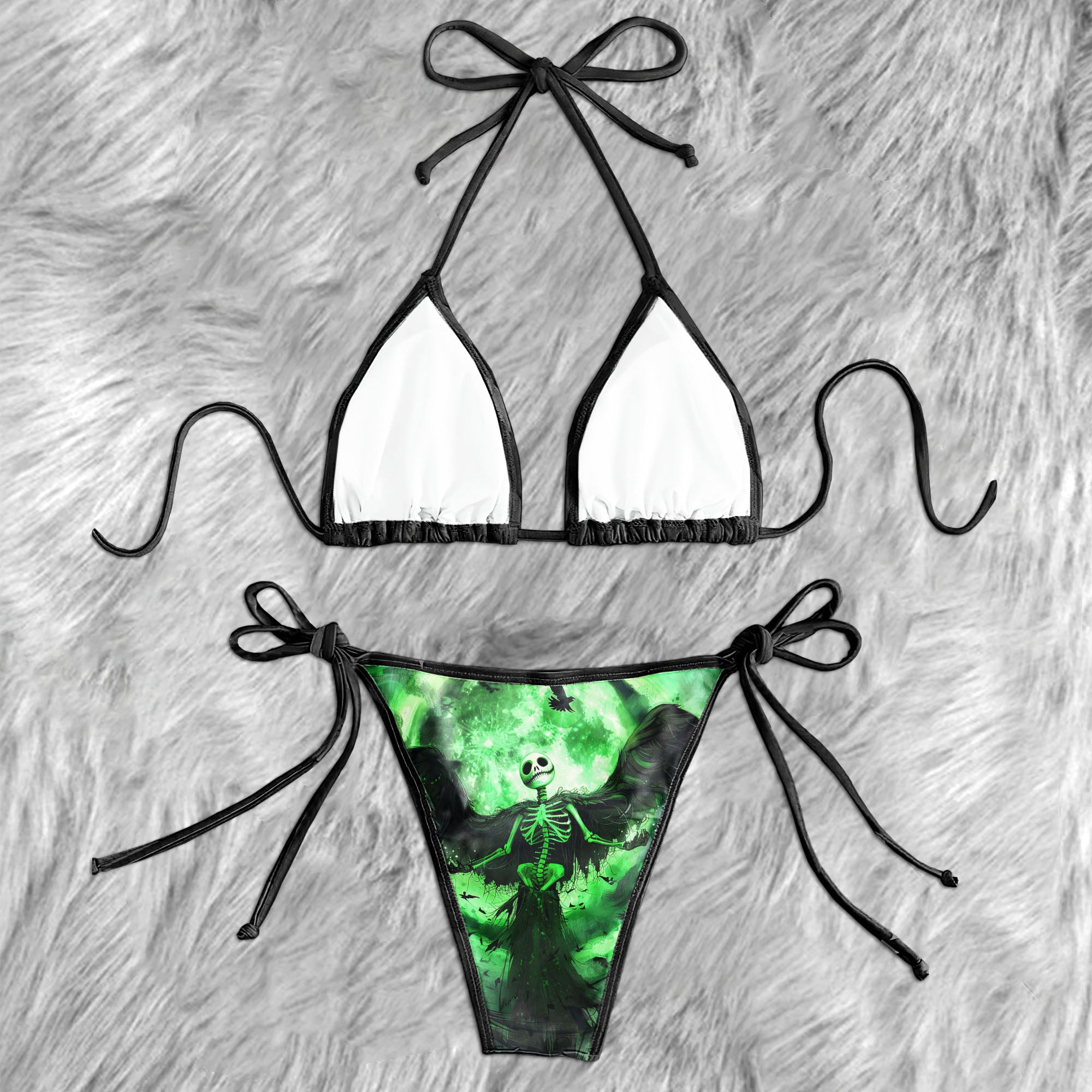 Green Nightmare Art Micro Triangle Bikini Swimsuit