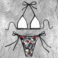 Gothic Thicket Skulls Micro Triangle Bikini Swimsuit