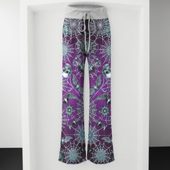 Purple Mist Skull Realm Women's High-waisted Wide Leg Pants